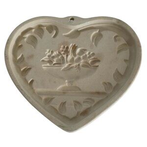 Vintage Stoneware "Come to the Table Heart" Cookie Mold Pampered Chef 1999